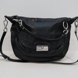 Coach Kristen Black Leather Shoulder/Crossbody Bag-silver Hardware